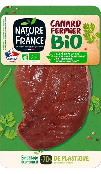 Emballage escalope de canard bio Nature de France