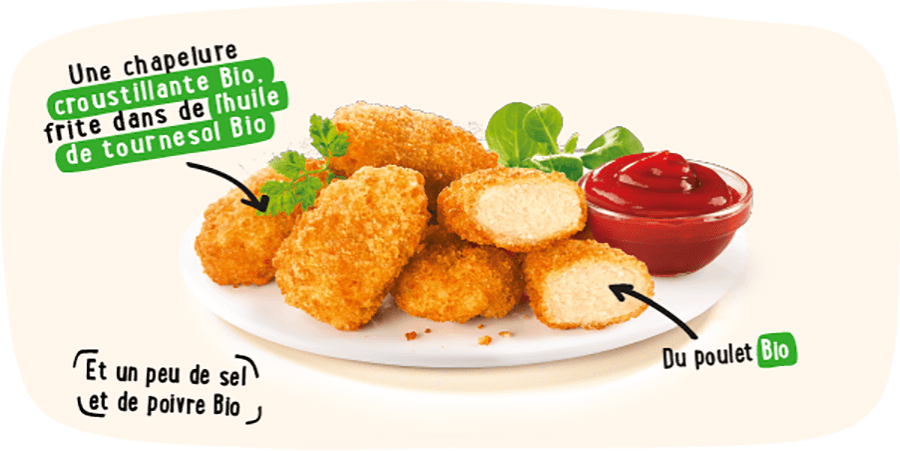 Composition nuggets de poulet bio Nature de France