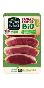 Lamelles de filet de canard bio Nature de France