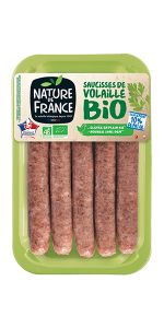 Emballage saucisses de volaille aux herbes Nature de France