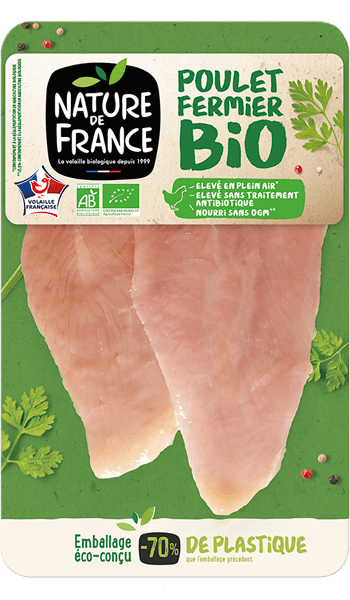 Escalope de poulet extra fine bio Nature de France lot de 2