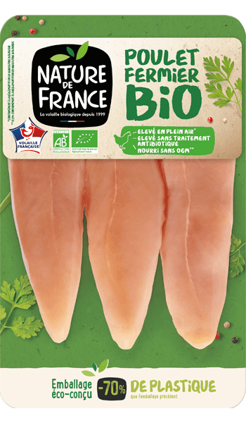 Aiguillettes de poulet bio Nature de France